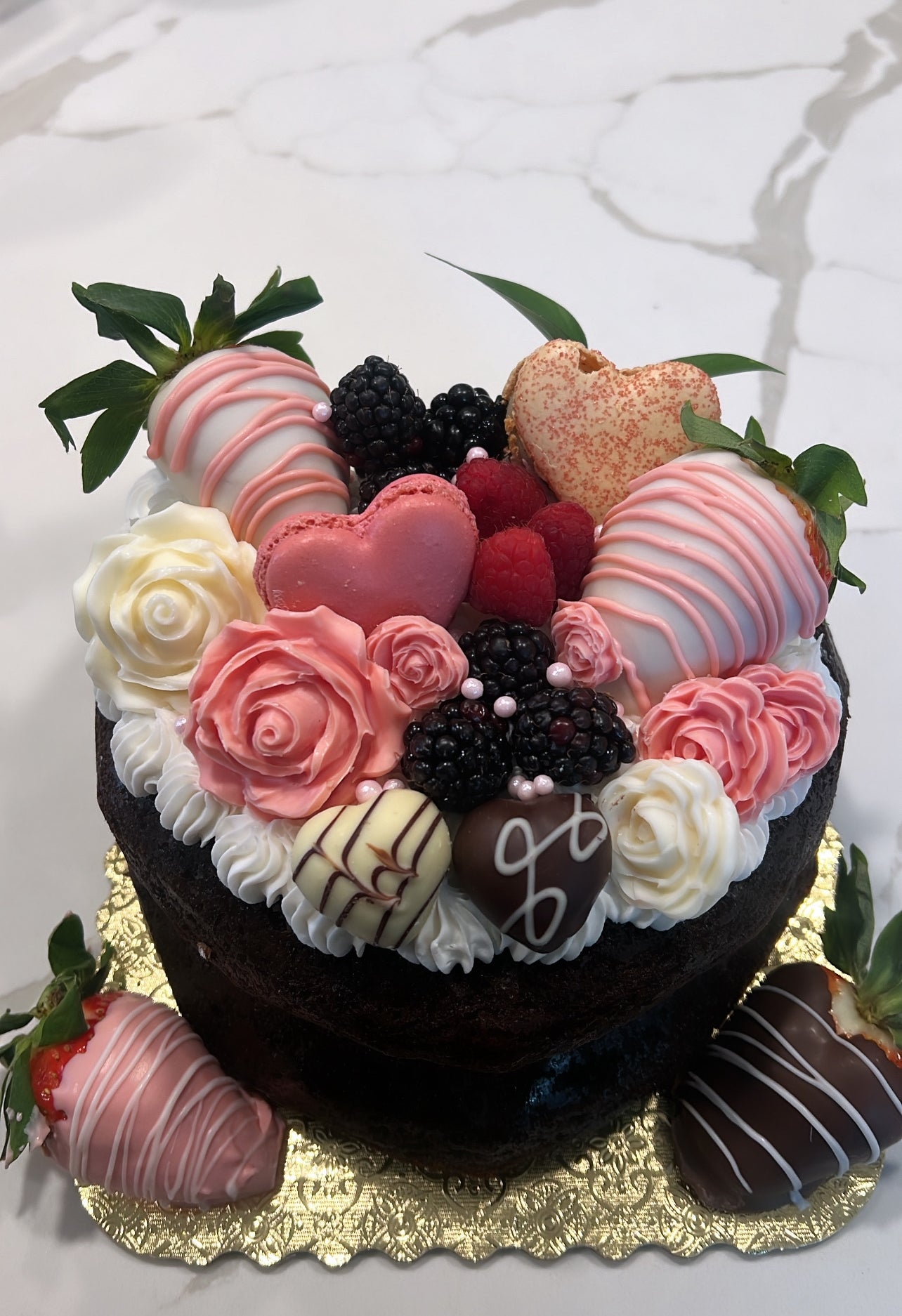 Double Layer Chocolate Heart Cake